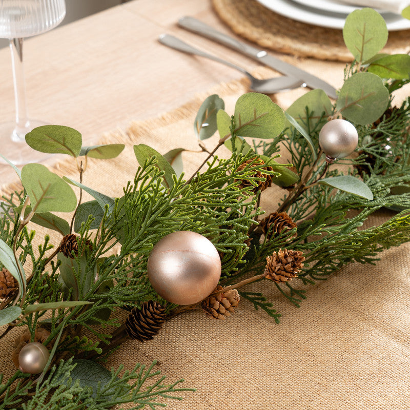 Eucalyptus & Bronze Bauble Garland 180cm